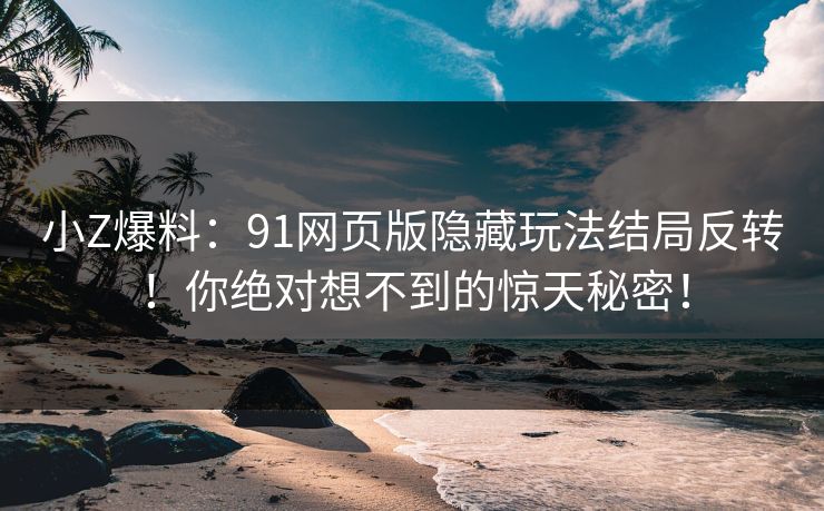 小Z爆料：91网页版隐藏玩法结局反转！你绝对想不到的惊天秘密！