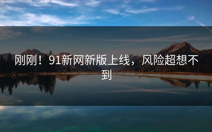 刚刚！91新网新版上线，风险超想不到