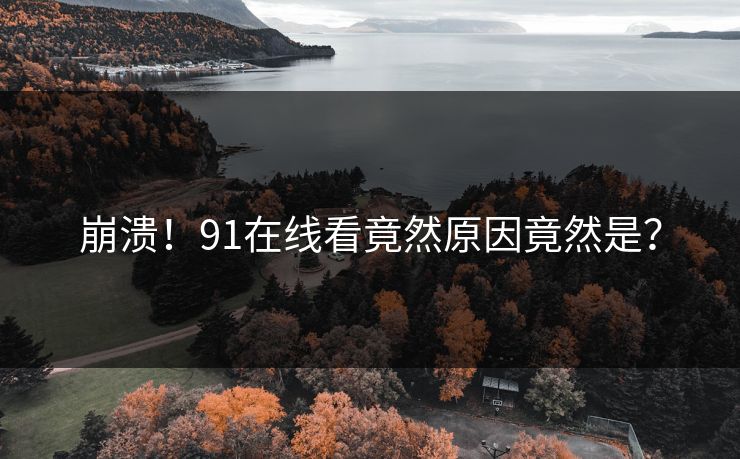 崩溃！91在线看竟然原因竟然是？