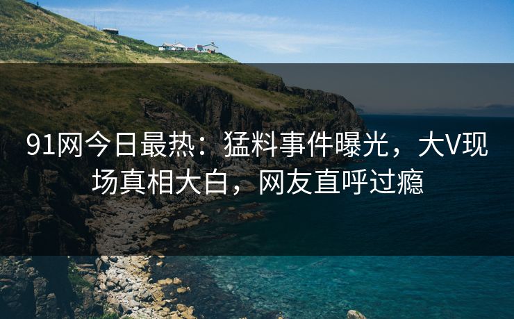91网今日最热：猛料事件曝光，大V现场真相大白，网友直呼过瘾