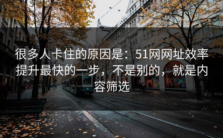 很多人卡住的原因是:51网网址效率提升最快的一步,不是别的,就是内容筛选 很多人卡住的原因是:51网网址效率提升最快的一步,不是别的,就是内容筛选